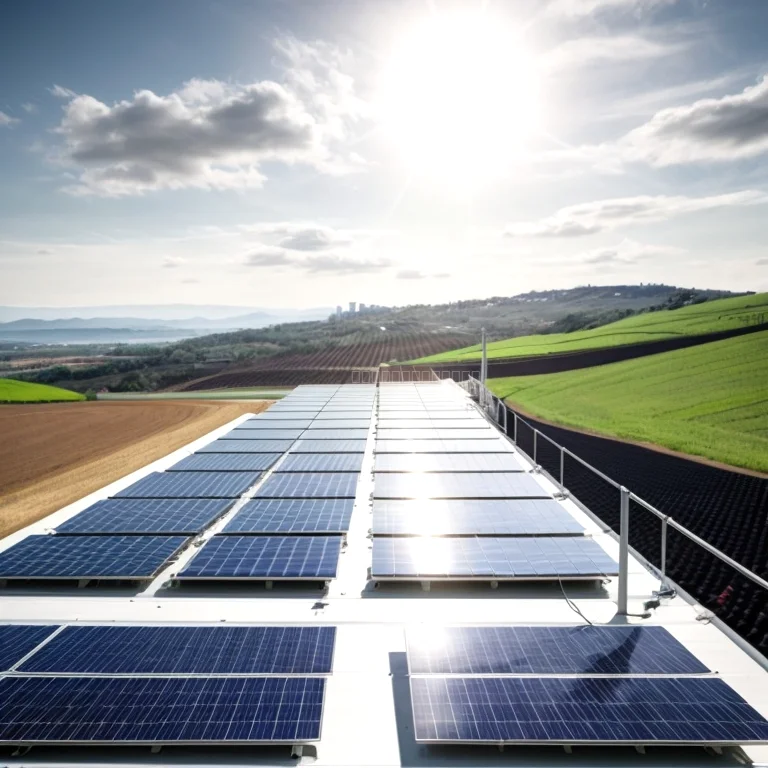 Techniker überprüft Solarpaneele